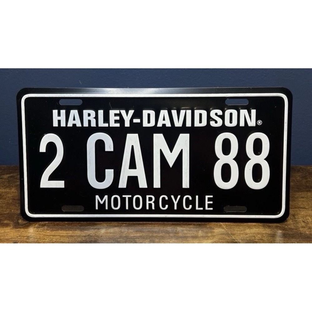 Harley Davidson 2 CAM 88 License Plate Metal Enamel Embossed Car Auto Tag 6X12